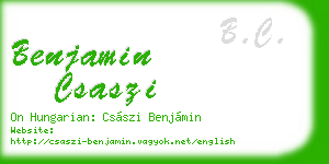 benjamin csaszi business card