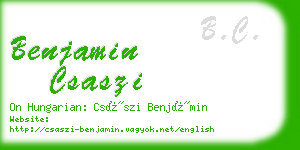 benjamin csaszi business card